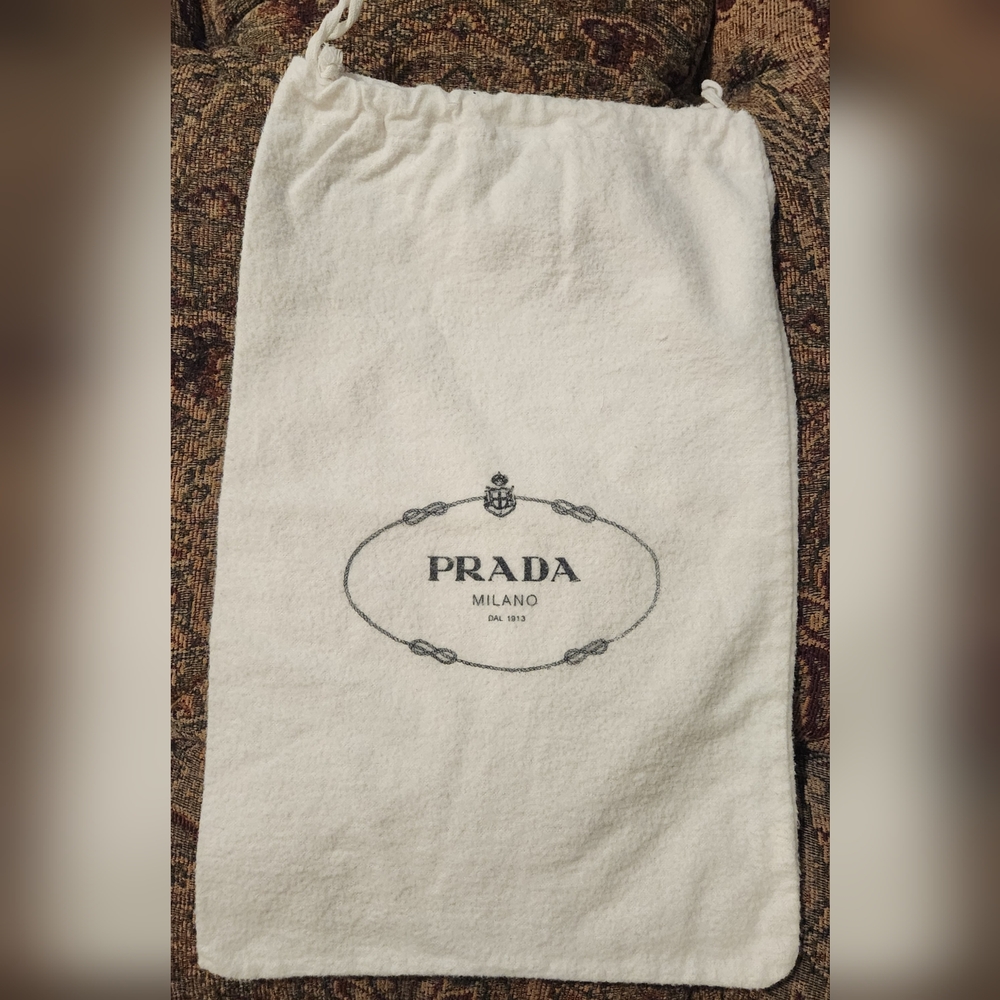 Prada Soft White Flannel Drawstring Dust Bag B